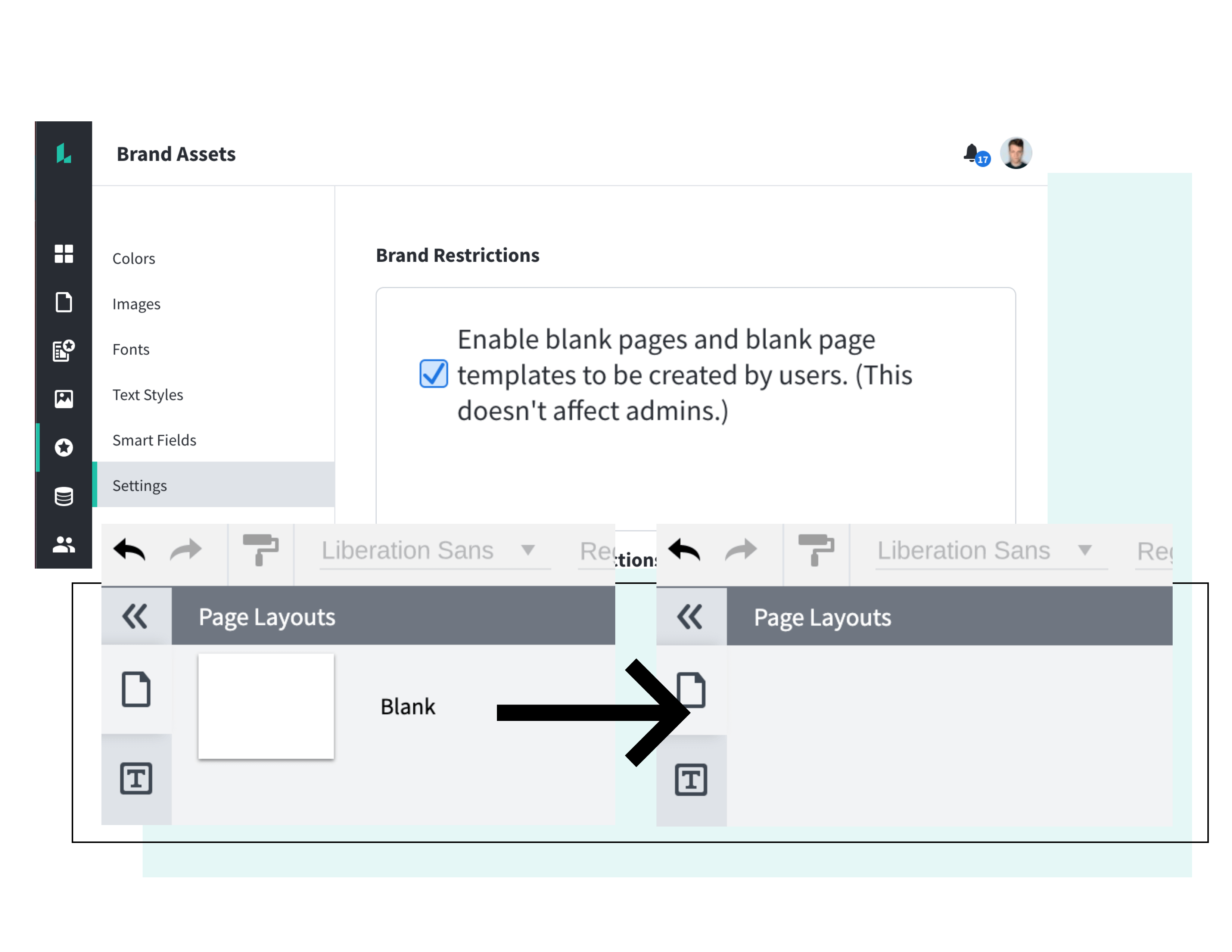 Page template controls